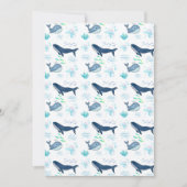 Blauwal — Nahtloses Muster — Meerestiere Einladung (Vorderseite)