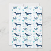 Blauwal — Nahtloses Muster — Meerestiere Einladung (Rückseite)