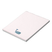 Blauwal Nautical Pink Stripe Preppy Notizblock (Rotiert)