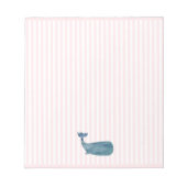 Blauwal Nautical Pink Stripe Preppy Notizblock (Vorderseite)
