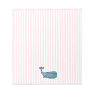 Blauwal Nautical Pink Stripe Preppy Notizblock