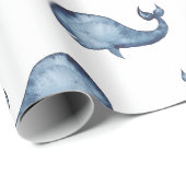 Blauwal. Nautische Marinemuster. Meerestier Geschenkpapier (Rolleneckpunkt)