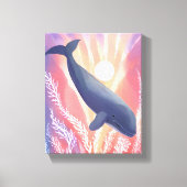 Blauwal | Ocean Hues Watercolor Animal Leinwanddruck (Vorderseite)