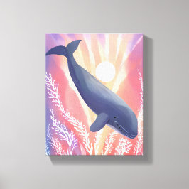 Blauwal | Ocean Hues Watercolor Animal Leinwanddruck