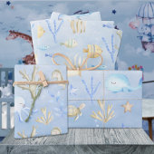 Blauwal-Octopus-Seepferd unter dem Meer Geschenkpapier Set