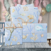 Blauwal-Octopus-Seepferd unter dem Meer Geschenkpapier Set