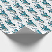 Blauwal-Ozeanmuster Geschenkpapier (Ecke)