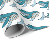 Blauwal-Ozeanmuster Geschenkpapier (Rolleneckpunkt)