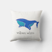 Blauwal, Personalisierter Wurfpilz Kissen (Rückseite)