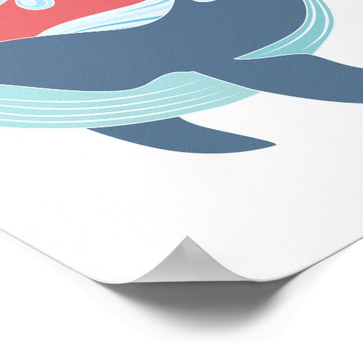 Blauwal Poster (Ecke)