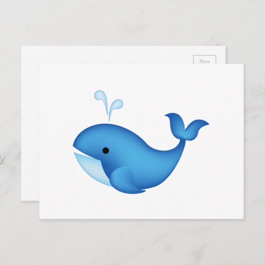 Blauwal Postkarte (Vorne/Hinten)