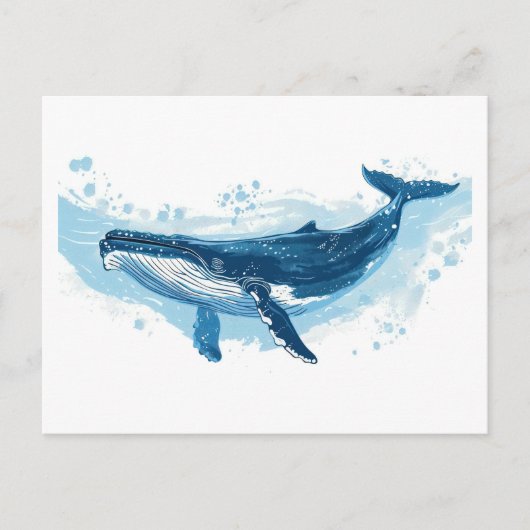 Blauwal Postkarte (Vorderseite)