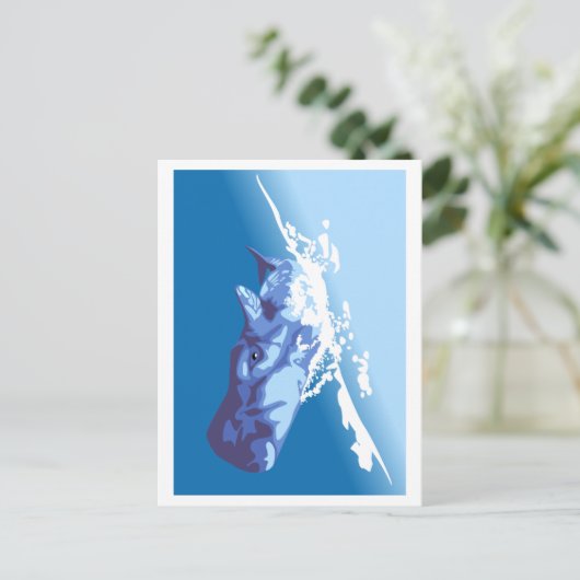 Blauwal Postkarte (Stehend Vorderseite)