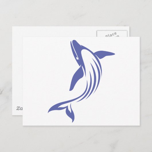 Blauwal Postkarte (Vorne/Hinten)