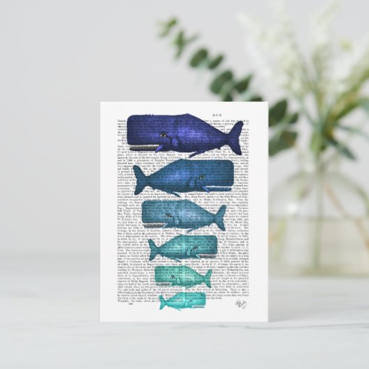 Blauwal Postkarte (Stehend Vorderseite)