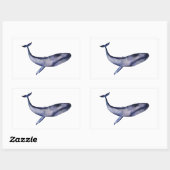 Blauwal Rechteckiger Aufkleber (Blatt)