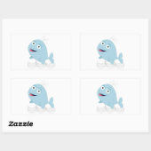 Blauwal Rechteckiger Aufkleber (Blatt)