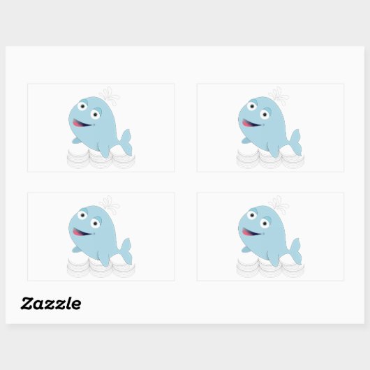 Blauwal Rechteckiger Aufkleber (Blatt)