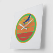Blauwal, Retro Quadratische Wanduhr (Winkel)