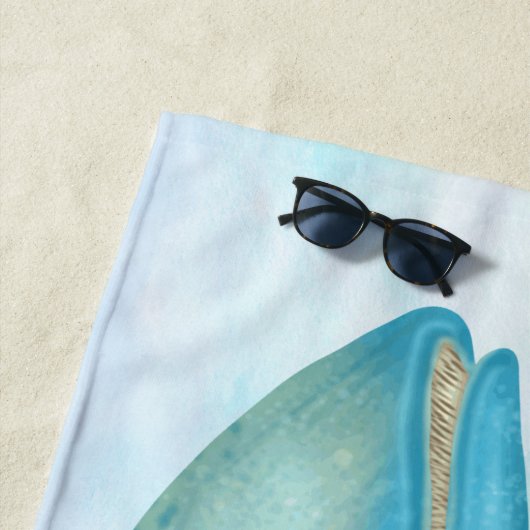 Blauwal-Seeozean-Strand-Zeit-individueller Name Strandtuch (Beispiel)