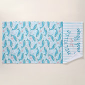 Blauwal-Seestrand-Haus-personalisierter Ozean Strandtuch (Vorderseite)