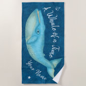 Blauwal-Seestrand-Zeit-personalisierter Ozean Strandtuch (Vorderseite)