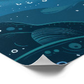 Blauwal Small Poster (Ecke)