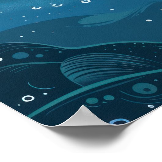 Blauwal Small Poster (Ecke)