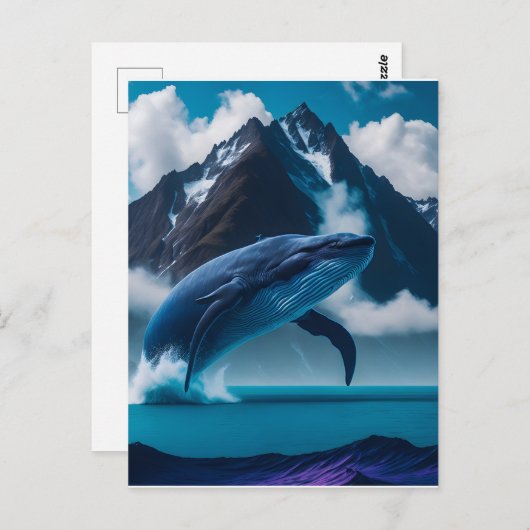 Blauwal-Springberg Postkarte (Vorne/Hinten)