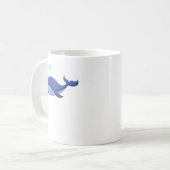 Blauwal spritzt Wasser Kaffeetasse (Vorderseite Links)