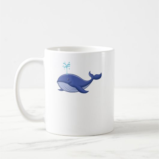 Blauwal spritzt Wasser Kaffeetasse (Links)