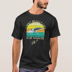 Blauwal-Tier-Zitat mit Vintage-Form-Design T-Shirt