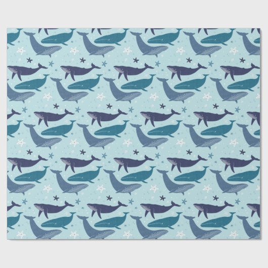 Blauwal-Umhüllungspapier Geschenkpapier (Flach)