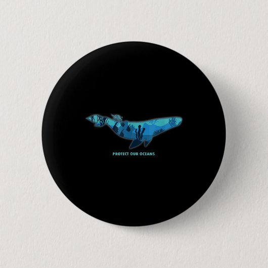 Blauwal Umweltschutz, Klimaschutz Button (Vorderseite)