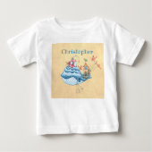 Blauwal, Unterseeboot, Haus und Fisch Baby T-shirt (Vorderseite)