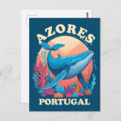 Blauwal-Watching auf den Azoren Postkarte (Vorne/Hinten)