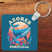 Blauwal-Watching auf den Azoren Schlüsselanhänger (Rückseite)