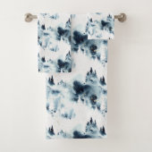 Blauwald-Aquarellmuster Badhandtuch Set (Insitu)
