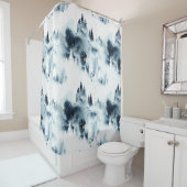Blauwald-Aquarellmuster Duschvorhang (Beispiel)