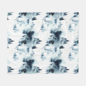 Blauwald-Aquarellmuster Fleecedecke (Vorderseite (Horizontal))