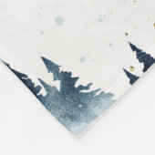 Blauwald-Aquarellmuster Fleecedecke (Ecke)