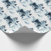 Blauwald-Aquarellmuster Geschenkpapier (Ecke)