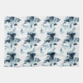 Blauwald-Aquarellmuster Geschirrtuch (Horizontal)