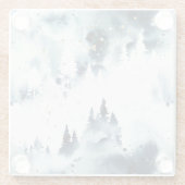 Blauwald-Aquarellmuster Glasuntersetzer (Rückseite)