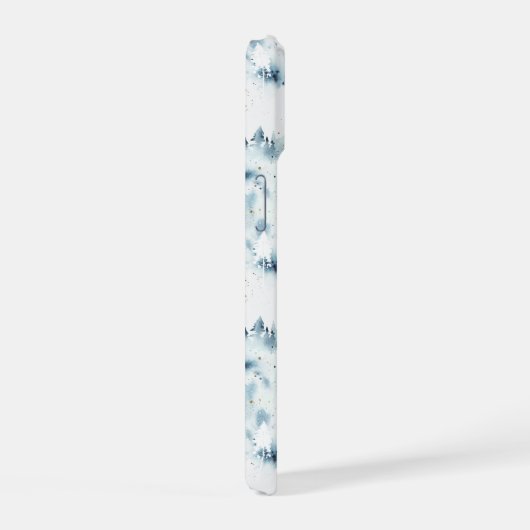 Blauwald-Aquarellmuster iPhone 15 Hülle (Rechte Seite)