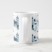 Blauwald-Aquarellmuster Jumbo-Tasse (Rückseite)
