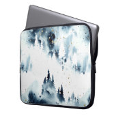 Blauwald-Aquarellmuster Laptopschutzhülle (Vorderseite Links)