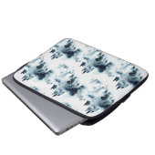 Blauwald-Aquarellmuster Laptopschutzhülle (Vorne Knopf)