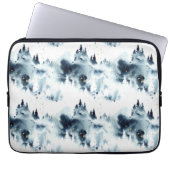 Blauwald-Aquarellmuster Laptopschutzhülle (Vorderseite)