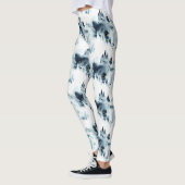 Blauwald-Aquarellmuster Leggings (Links)